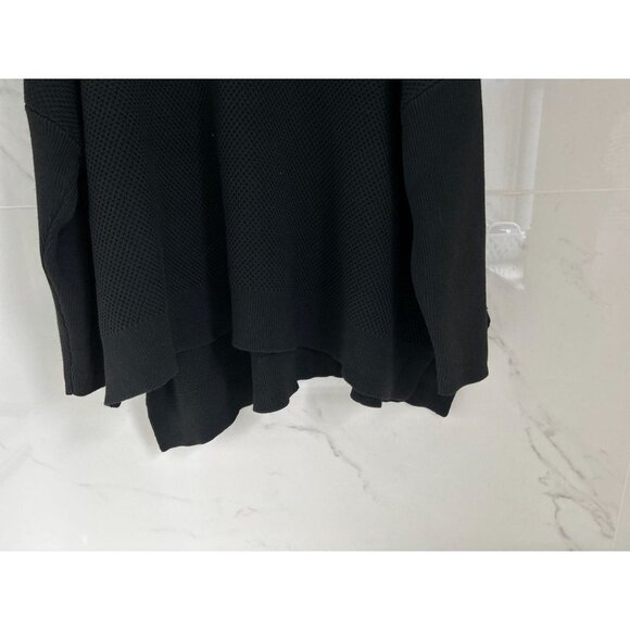 NATORI Knitted Cotton V-Neck Sweater Tunic Knitted Textured Black Size XLarge - Picture 9 of 10